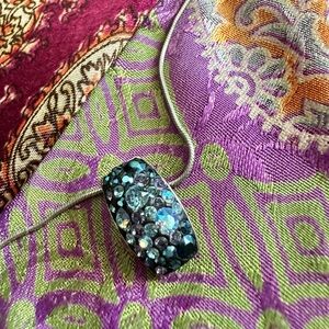 Swarovski Silver Necklace with Multicolor Crystal Pendant